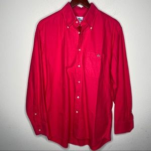 Lacoste Red long sleeve button down dress shirt